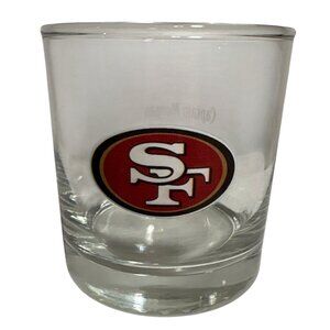 Captain Morgan San Francisco 49ers Whiskey Glass NFL Logo Clear Glass Barware